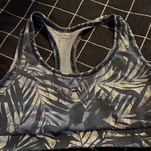 Tommy Hilfiger Women's Black and White Patterned Sports Bra